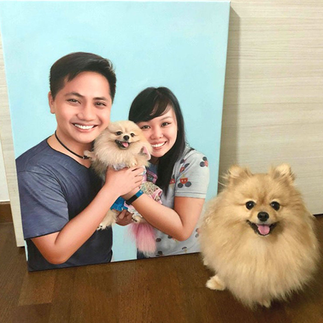 Custom Hand-Painted Family Portrait Oil Painting