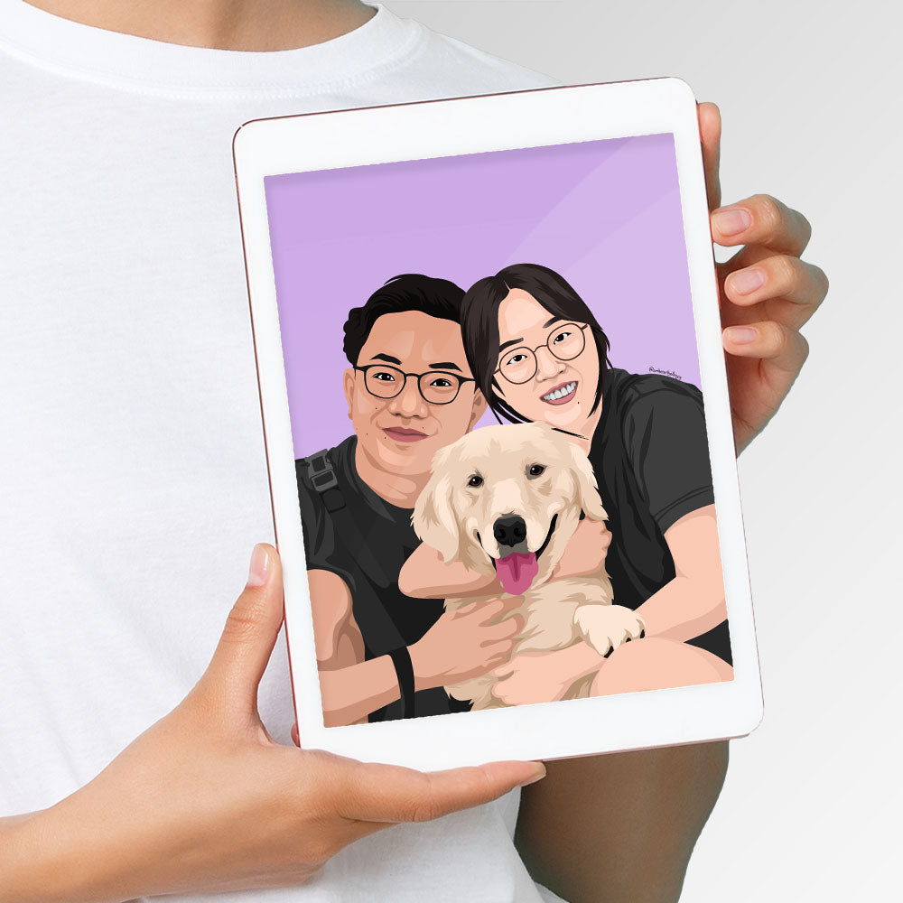 Custom Digital Family Portrait (Pop-Art Style)