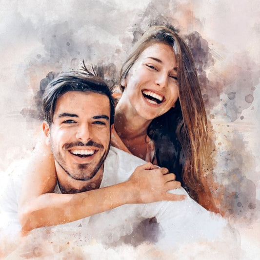 Custom Digital Couple Portrait (Watercolour Style)