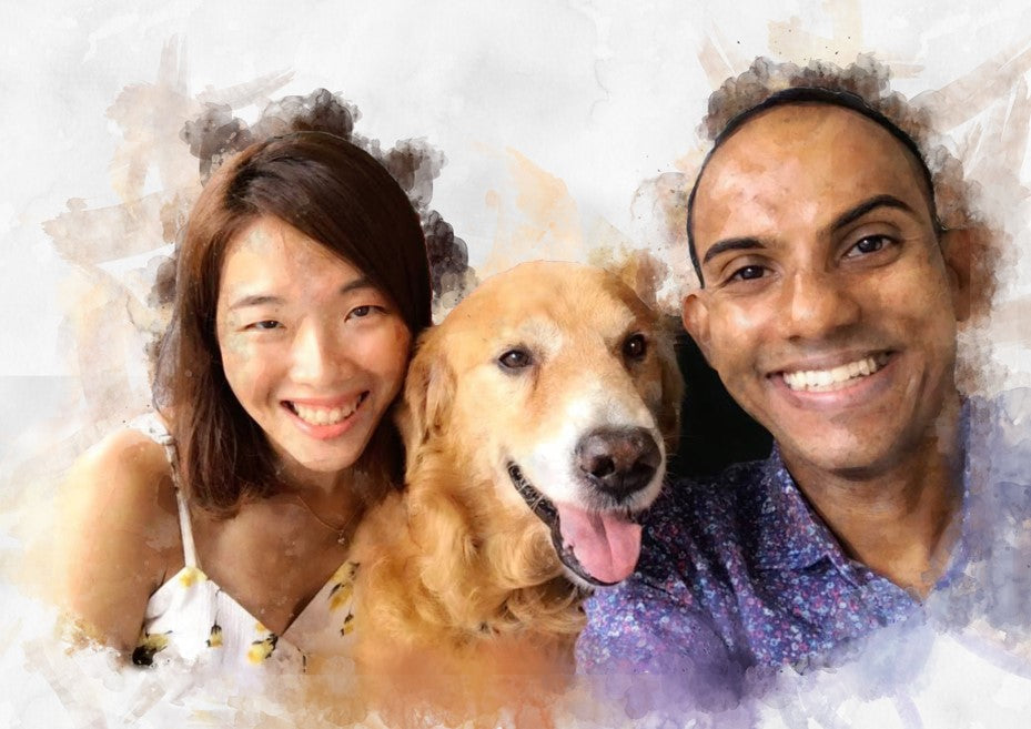 Custom Digital Family Portrait (Watercolour Style)